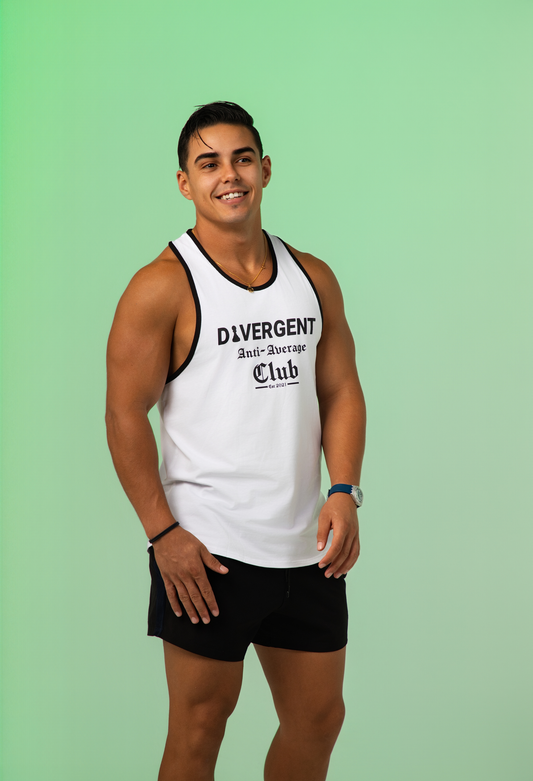 Divergent Anti-Average Club | Tank Top White | Buy 2 get 1 For free