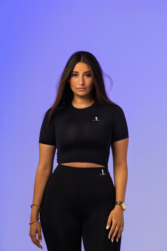 Crop Top FlexFlow Seamless  - Midnight black