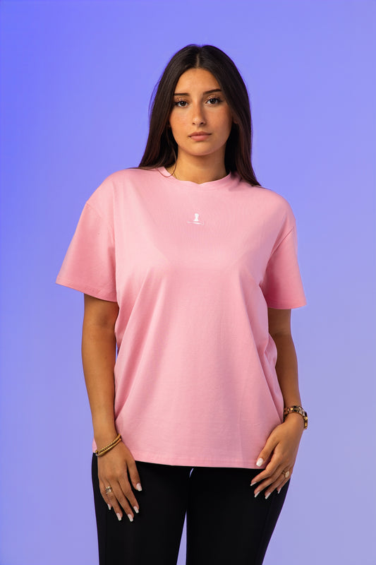 Oversized T-shirt - "Sweat Now Shine Later" Pink